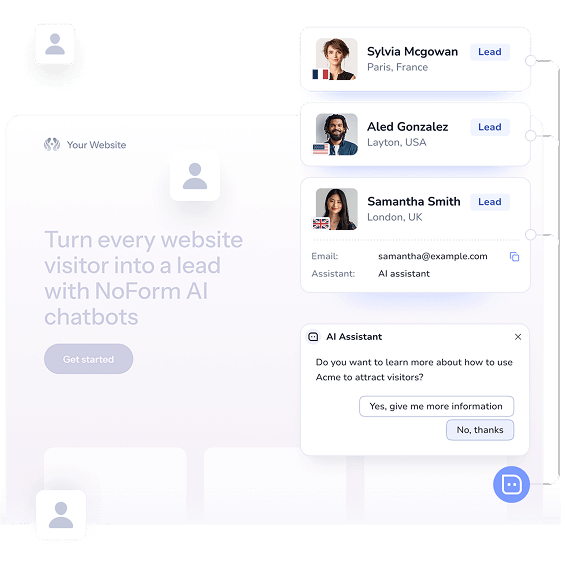 AI chatbot for lead generation—convert website visitors into qualified leads with automation, real-time engagement, and intelligent customer interactions powered by artificial intelligence.