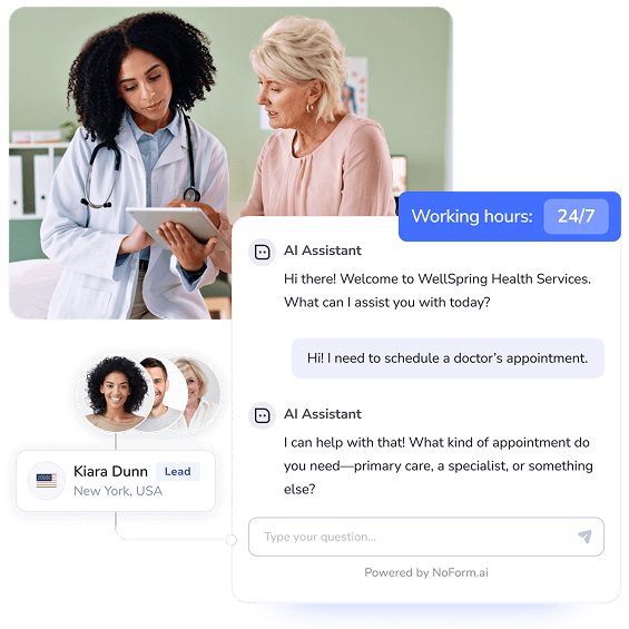 AI-powered healthcare chatbot enhancing patient engagement, automating appointment scheduling, answering medical FAQs, and streamlining healthcare operations using artificial intelligence and HIPAA-compliant technology.