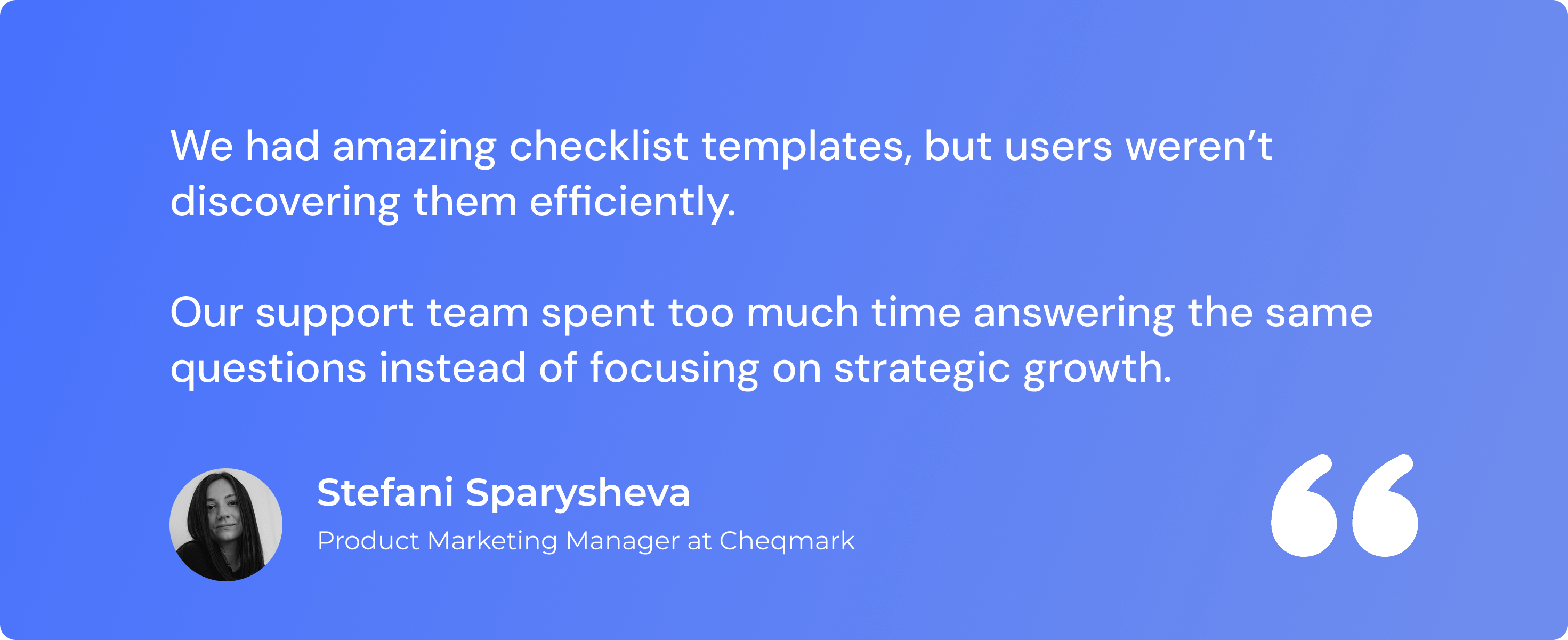quote for cheqmark case study 1