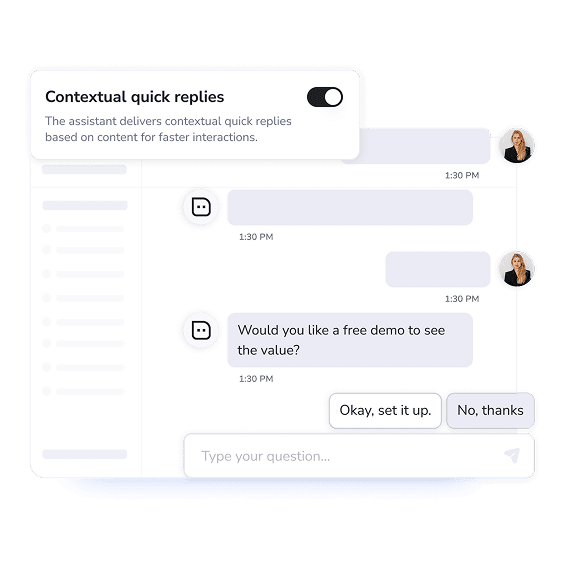 AI chatbot providing instant customer support and lead qualification for businesses using natural language processing and automation.
