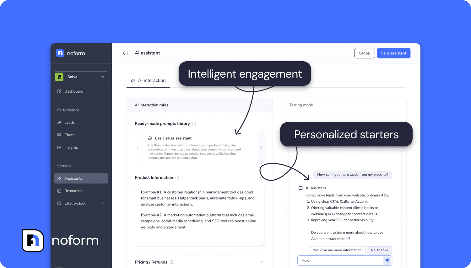 AI-driven chatbots and conversational marketing solutions for handling customer queries efficiently.