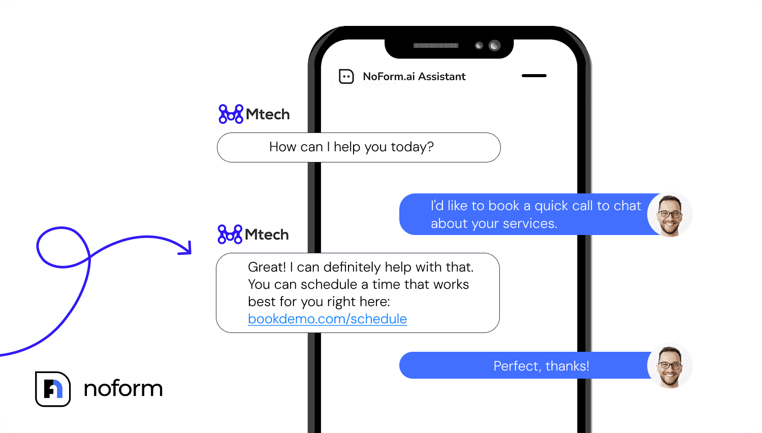 Scheduling appointments and bookings with NoForm AI
