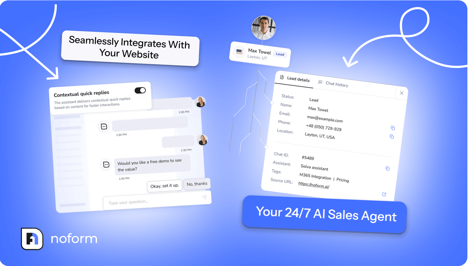 Ai Powered Chatbot on the NoForm AI Example