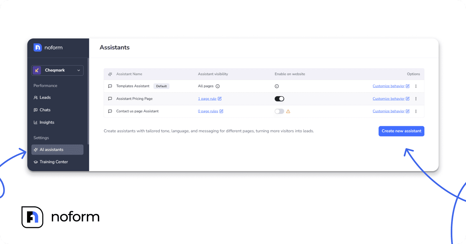 You can train one assistant to act as the foundation—or create several specialized versions