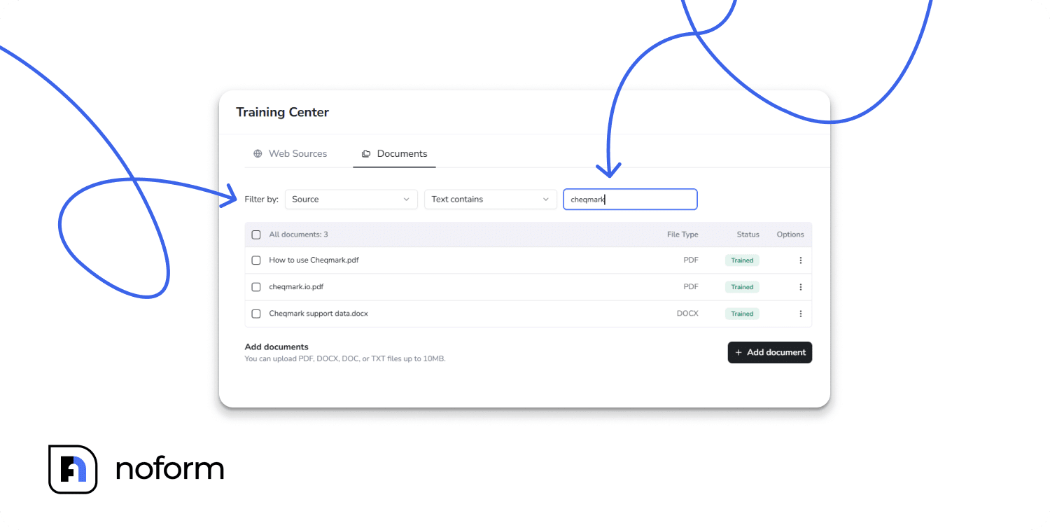 Filter documents by Source 