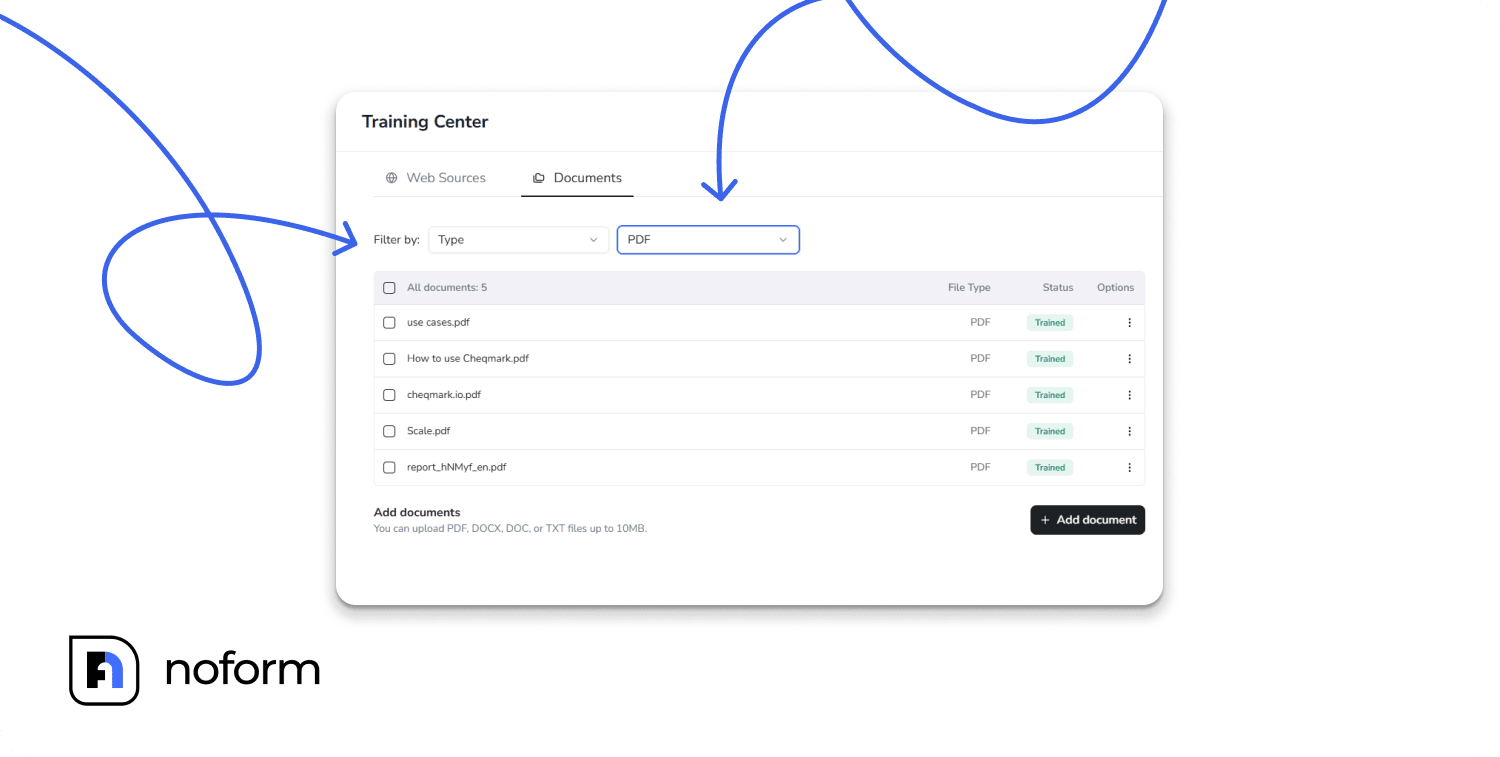 Filter documents by Type 