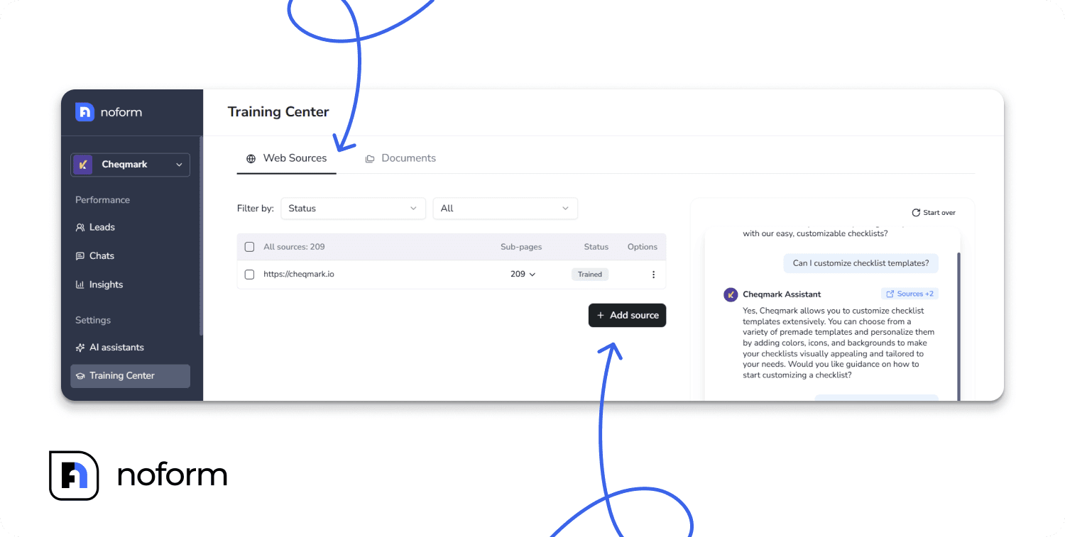 Training on Web Sources