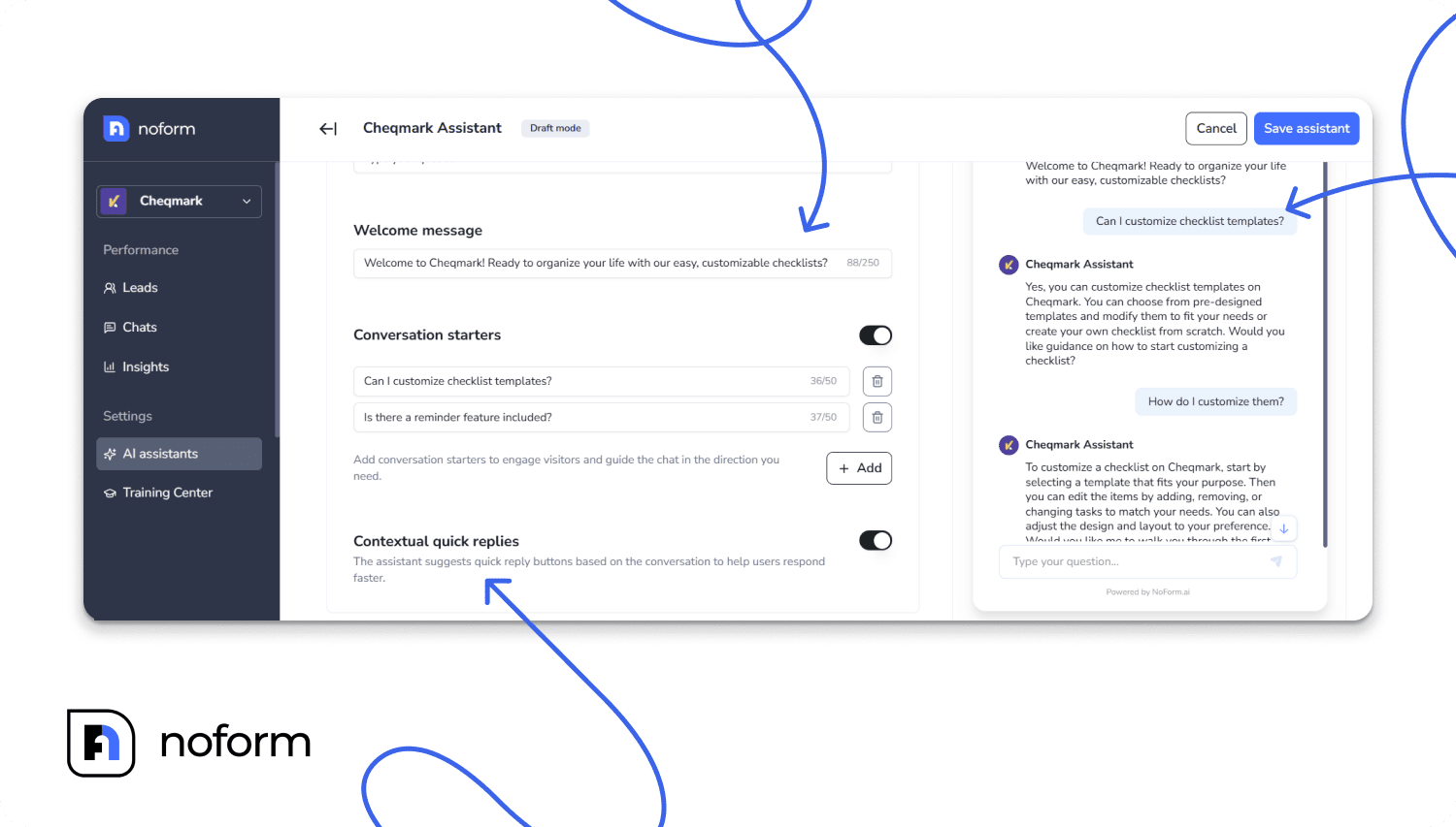Conversation starters and Contextual replies