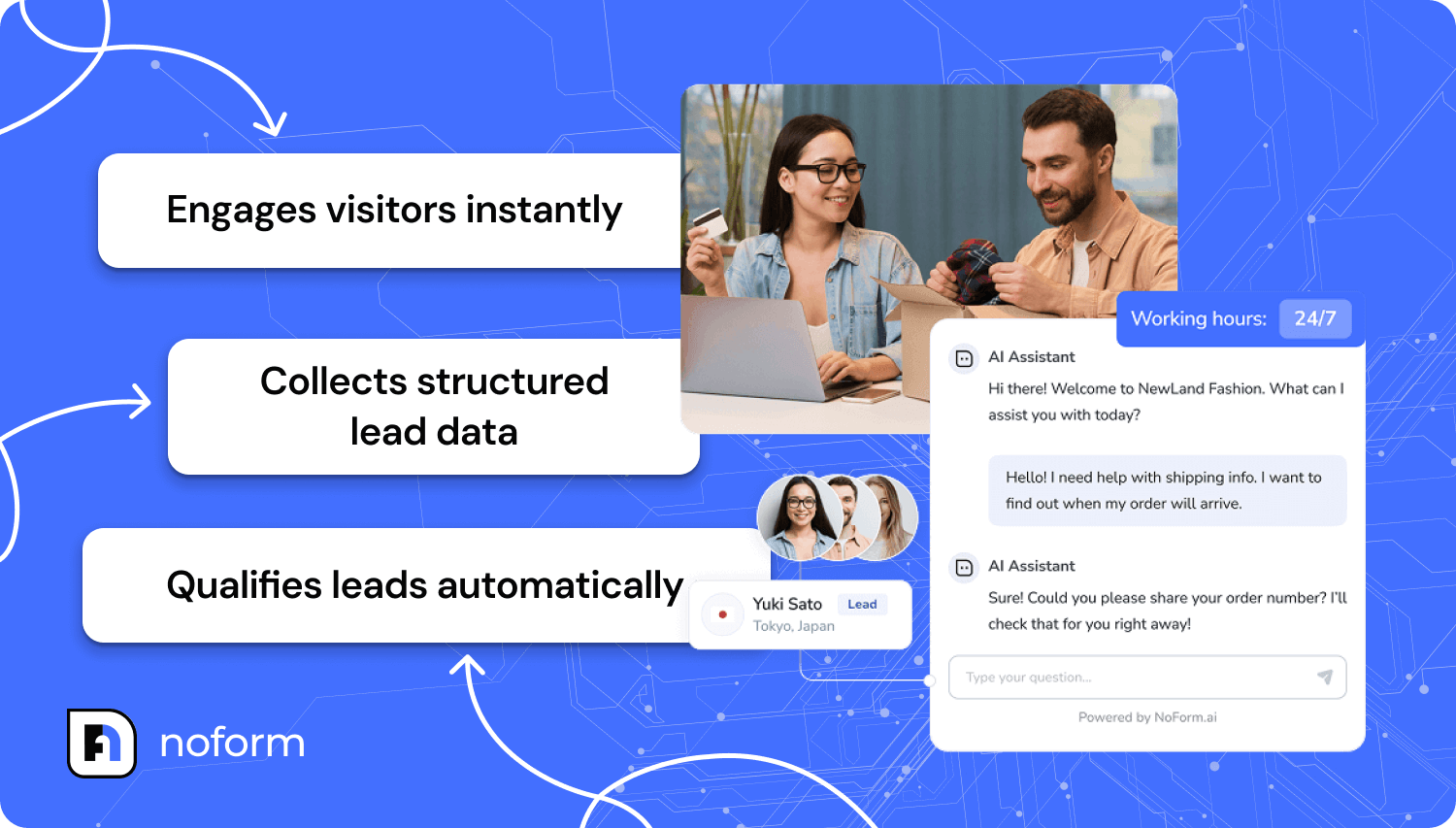 Top chatbot use cases across industries in 2025. NoForm AI chatbot boost sales, marketing, support, and business growth.