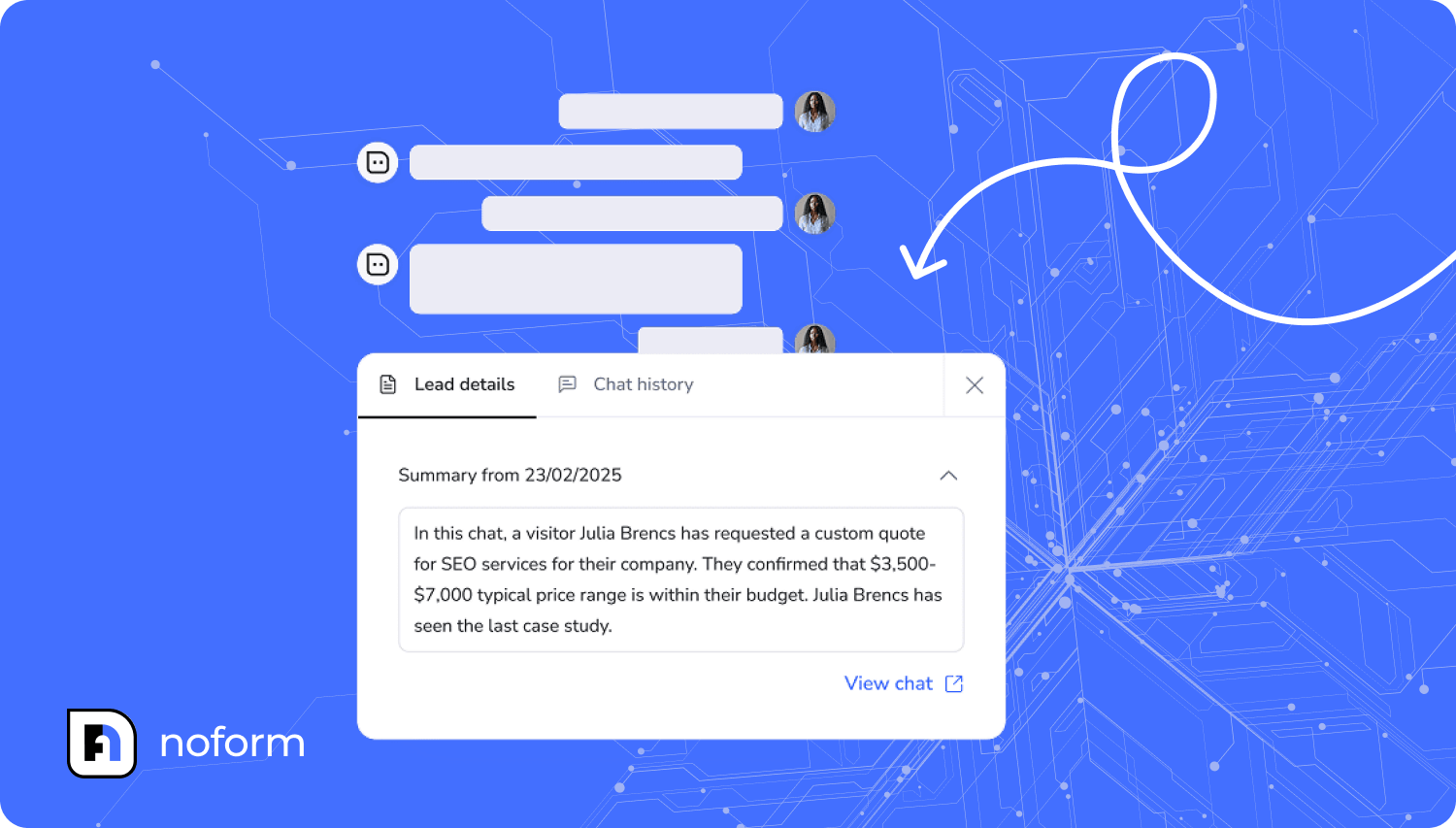 What is a chat summary in NoForm AI_