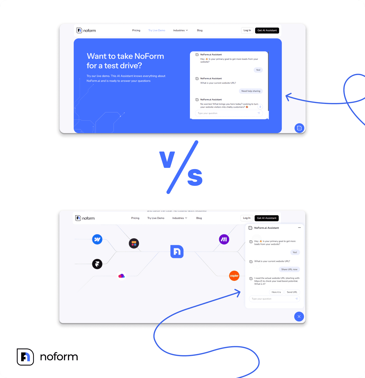Chat bubble vs. embedded chat