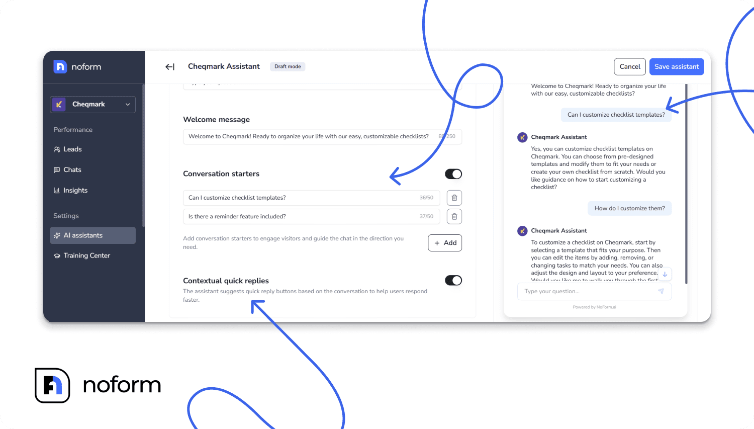 Conversation starters and Contextual replies