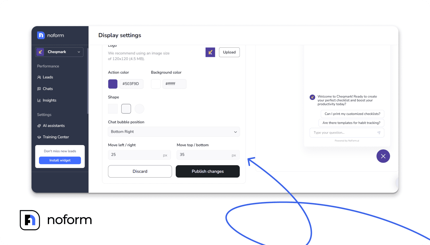 right offset fields to add spacing from the edges