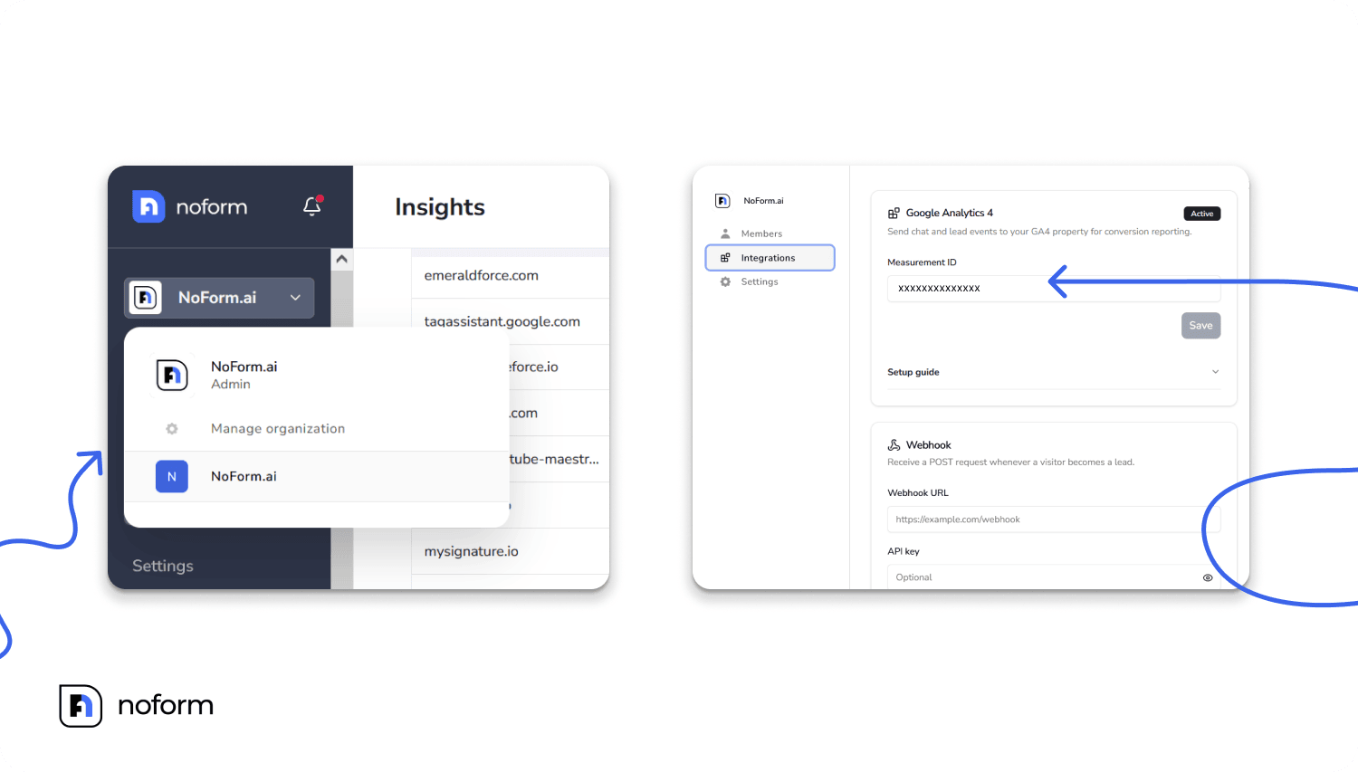 Manage organization → Integrations